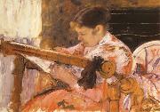 Mary Cassatt Lydia at a Tapestry Loom oil painting on canvas